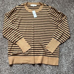 Loft Striped Tan and Black women’s Sweater